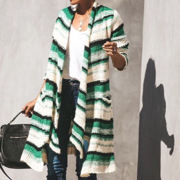 Sold Out!! NWT Coziest Stripe Cardigan Sweater - Picture 4 of 4